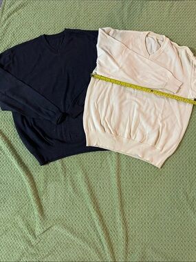 V-Neck Sweater Duo — Black & Cream